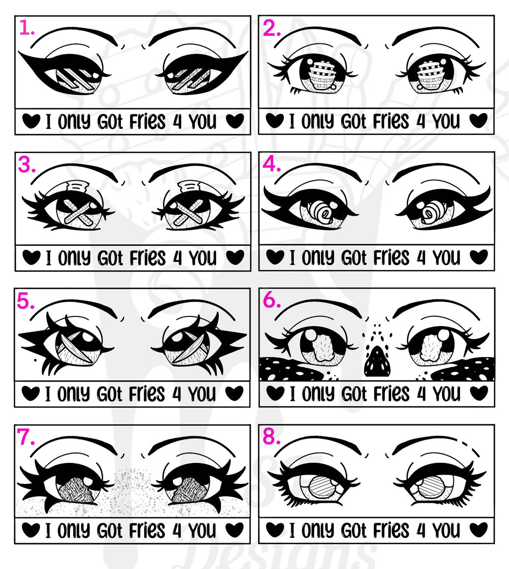 "I only got fries 4 you" stickers